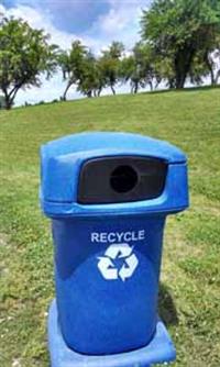 recycling bin in Ann Arbor park