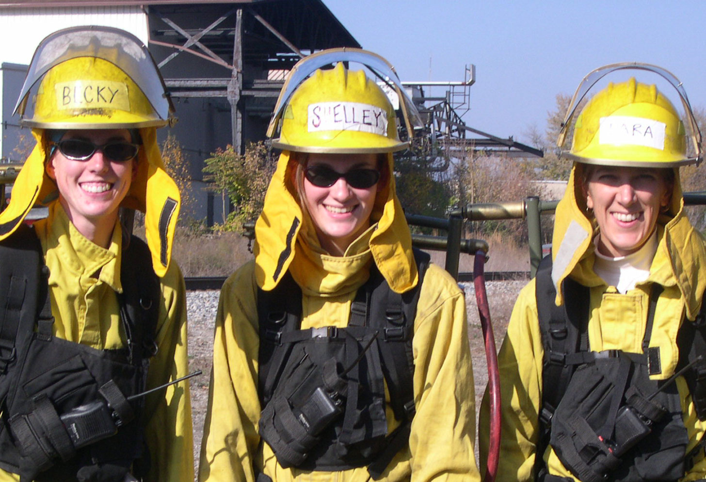 Becky (left), Shelley (center), and Lara (right) on the burn crew