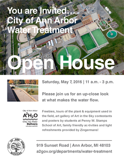 May 7 Open House at the Ann Arbor Water Treatment Plant