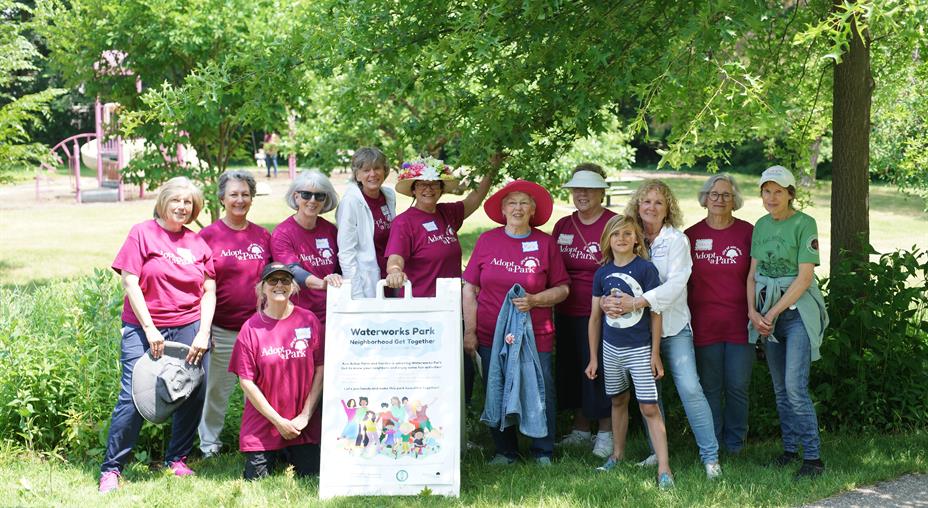 Local community groups work with Adopt-a-Park to help care for gardens!