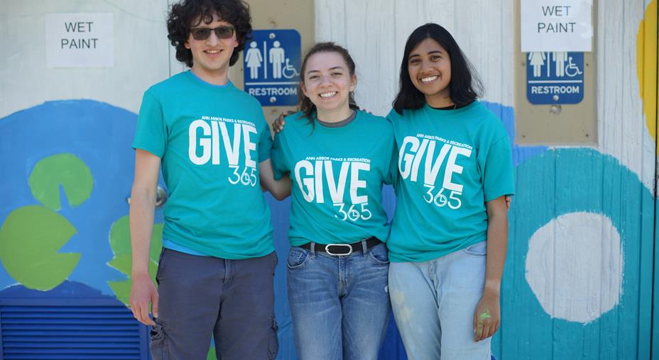 GIVE 365 volunteers sometimes help with paint & mural projects in parks!