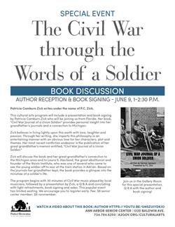 Ann Arbor Cultural Arts Program to Feature Civil War Book Presentation & Music June 9