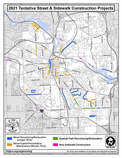 Ann Arbor Shares List of Planned 2021 Road, Sidewalk, Utility and Resurfacing Projects