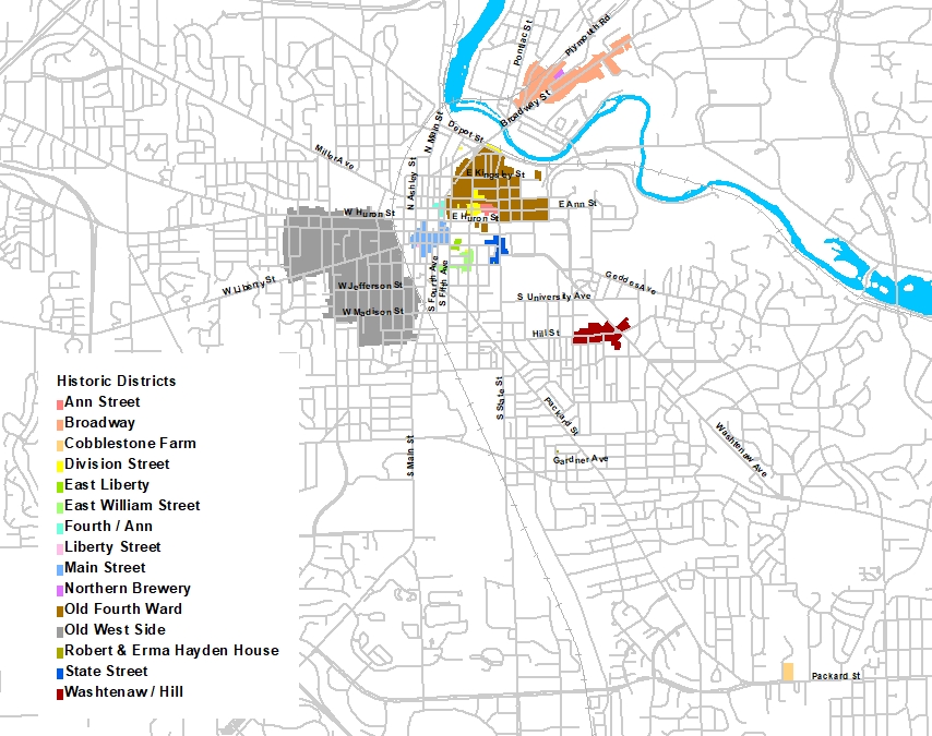 Map of historic districts