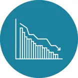 Icon image of a graph with the trending arrow descending