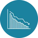 Icon image of a graph with the trending arrow descending