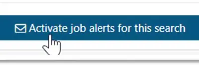 Image of the A2 Jobs Activate job alerts screen
