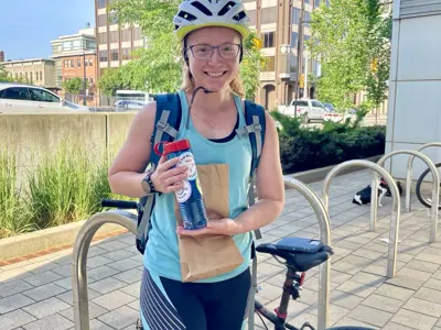 Emily Bywater won a prize as part of Ann Arbor's Bike to Wherever event in 2024