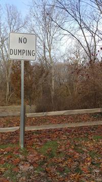 No Dumping Sign at Evergreen Park