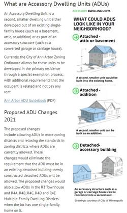 Input Sought for Accessory Dwelling Unit Ordinance Proposed Amendments - Meeting March 2